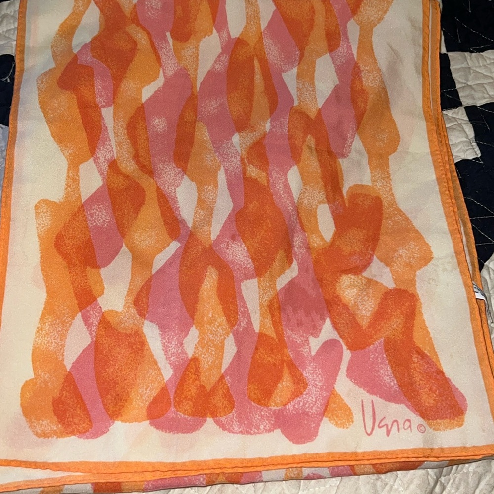 Vera Neumann made in Japan vintage on long scarf 52” x 11”